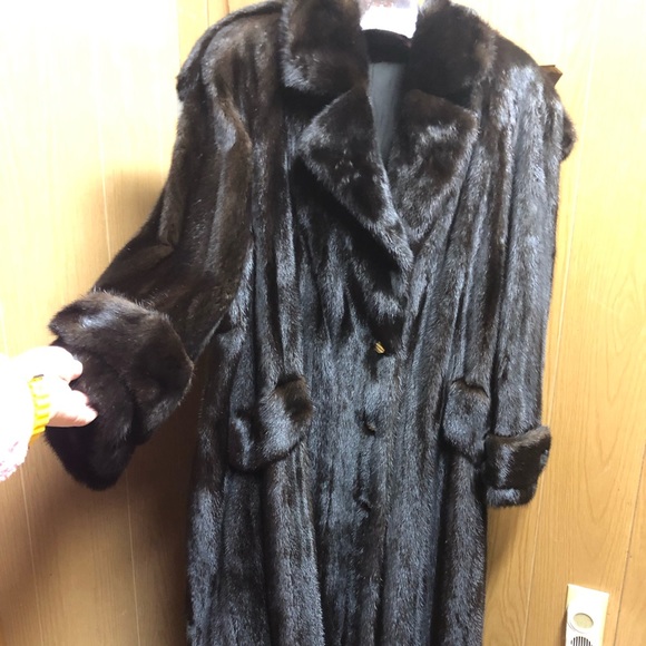 Mink fur trench coat men size X-large - Picture 1 of 7